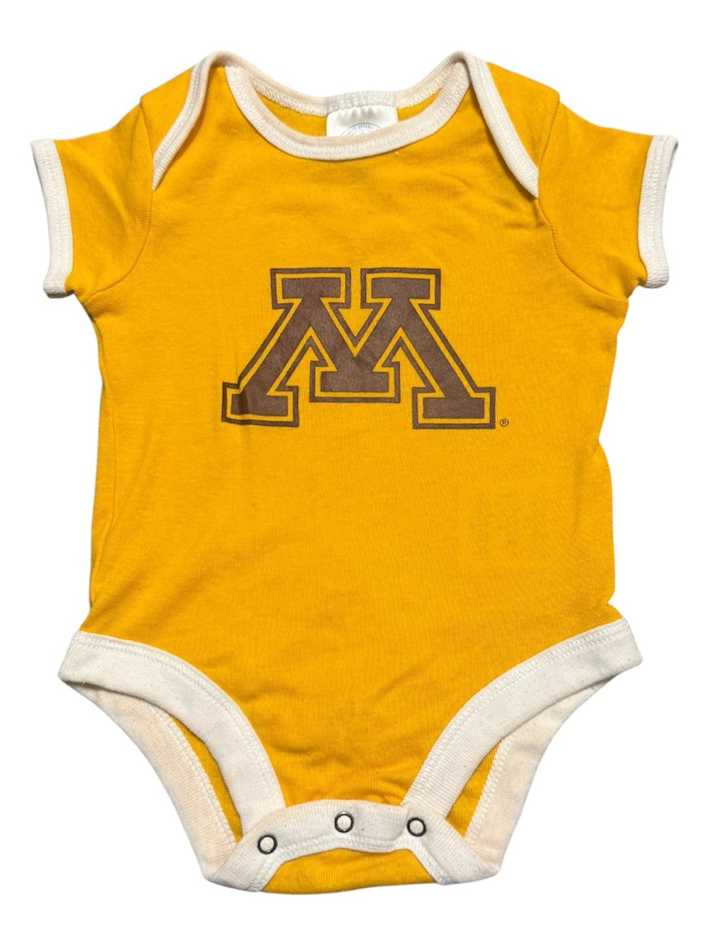 Minnesota Golden Gophers Baby Bodysuit 3-6M Yellow M Logo College